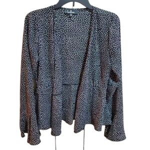 LULU'S BLACK POLKA DOT BLOUSE SZ SMALL